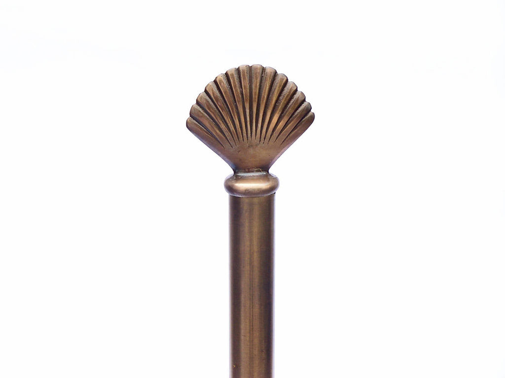Antique Brass Sea Shell Extra Toilet Paper Stand 16""