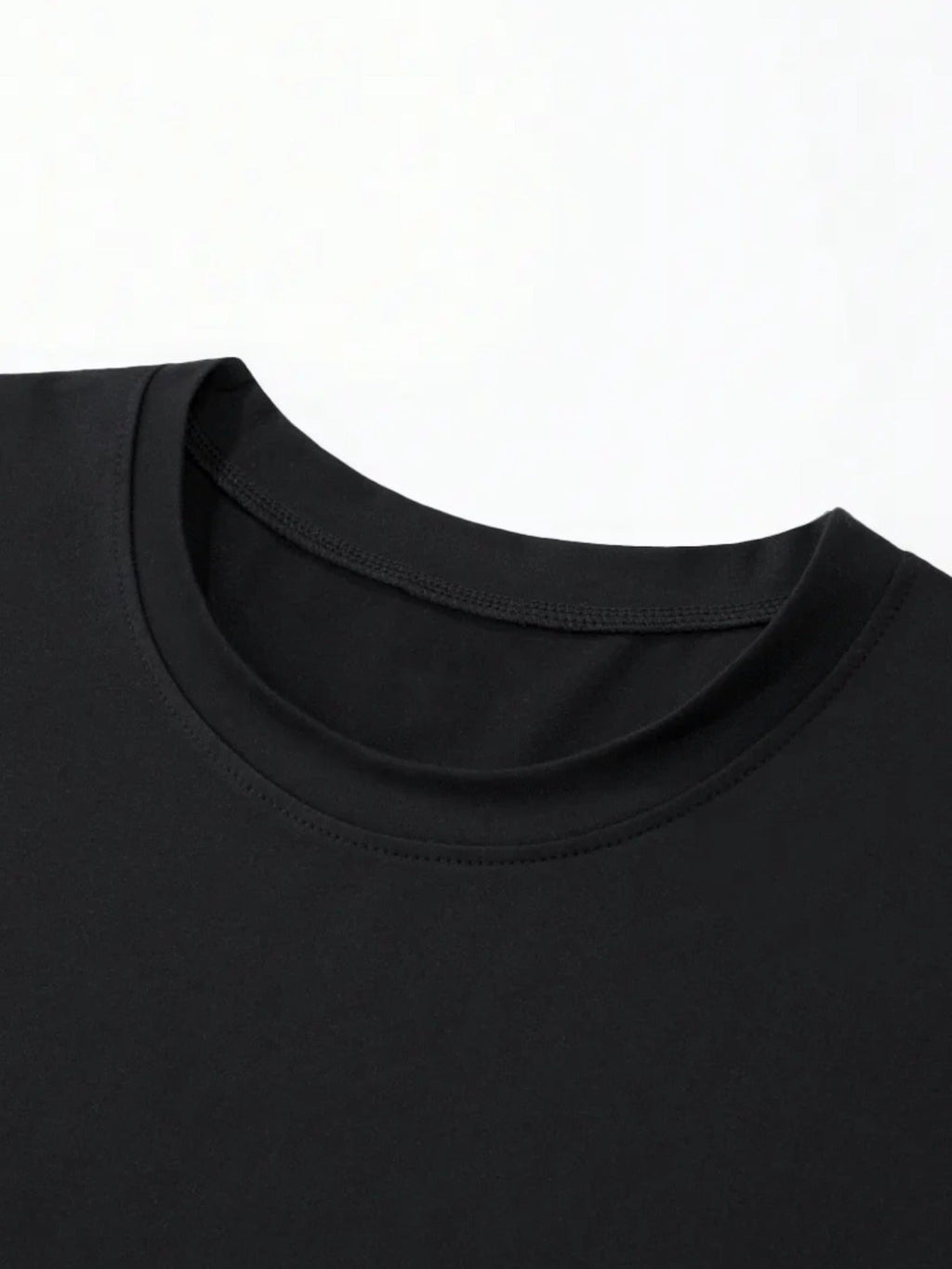 One Piece Long Sleeve T-Shirt | Simple Letter Theme Print, American Street Fashion, Crew Neck, Loose Fit, Slight Stretch Fabric, Color Random, All-Season