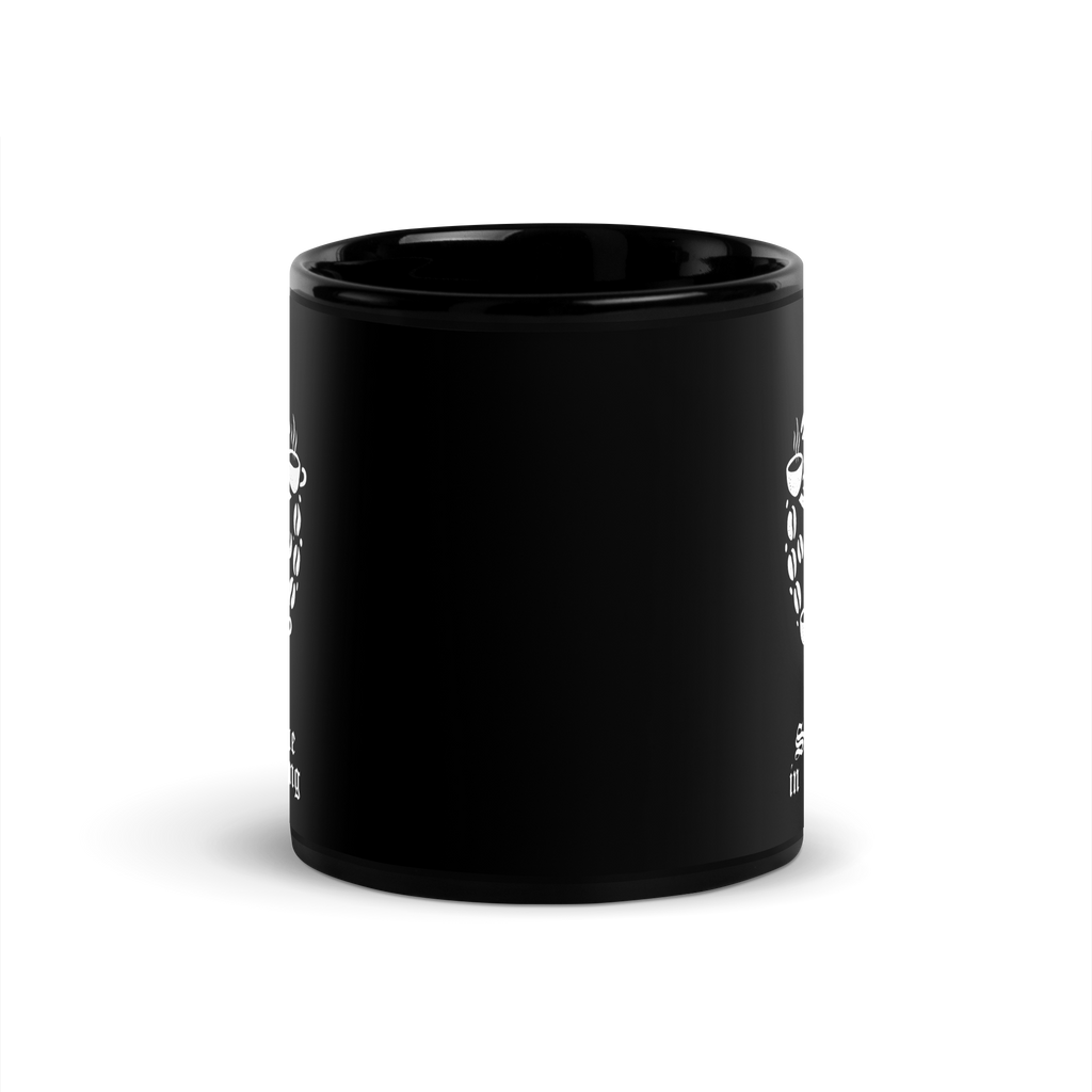 Morning Ritual Black Glossy Mug