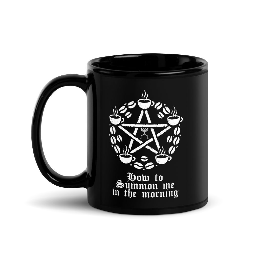 Morning Ritual Black Glossy Mug