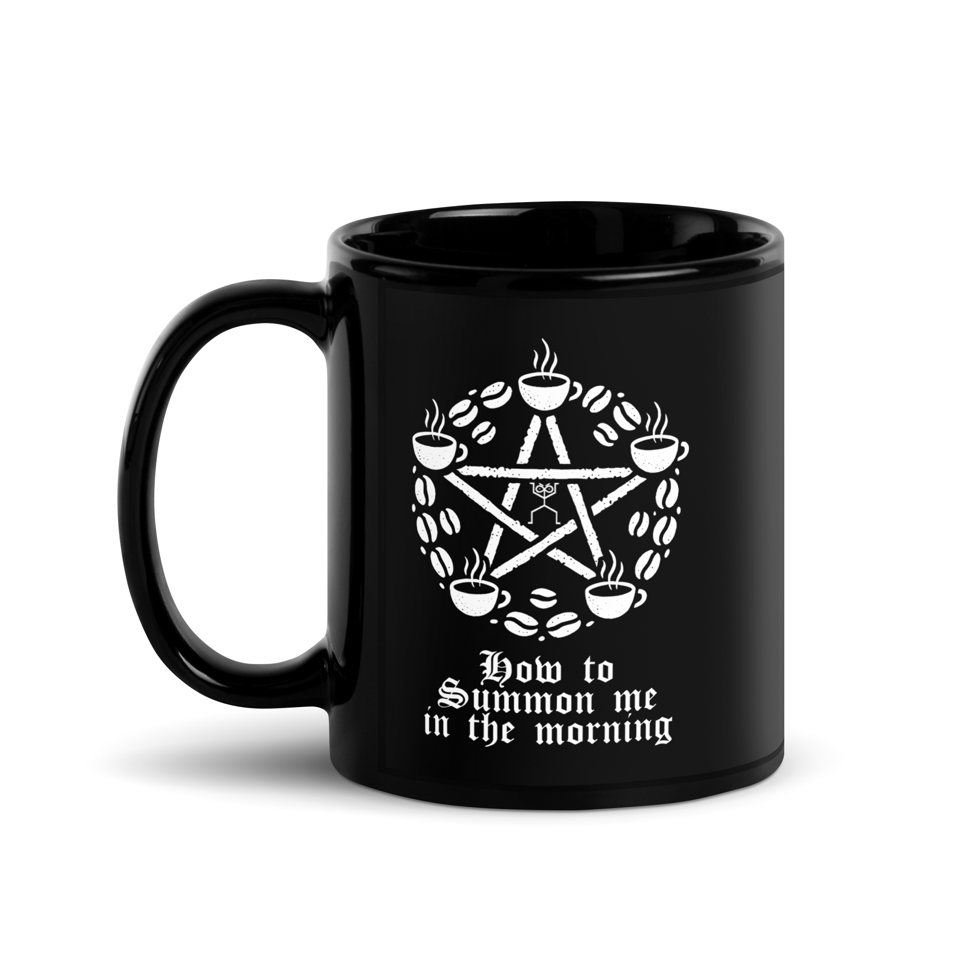 Morning Ritual Black Glossy Mug