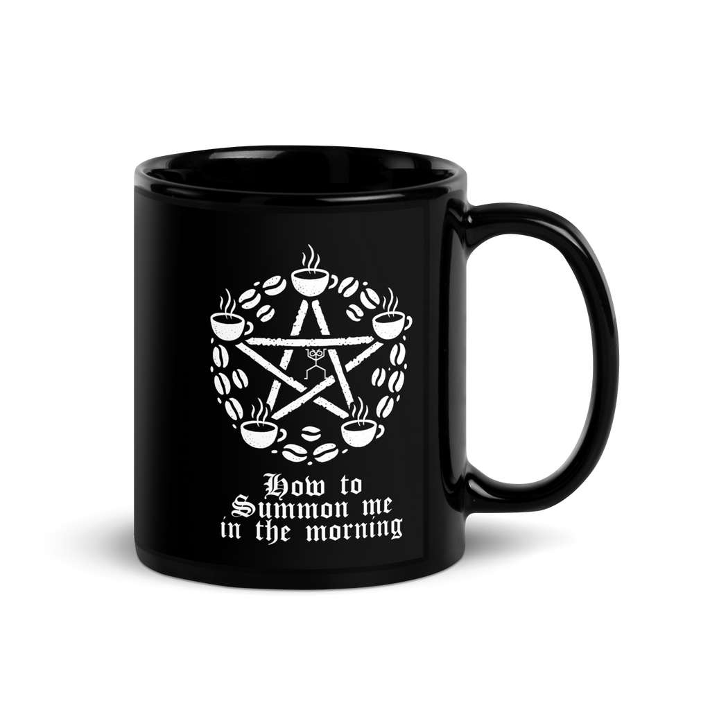 Morning Ritual Black Glossy Mug
