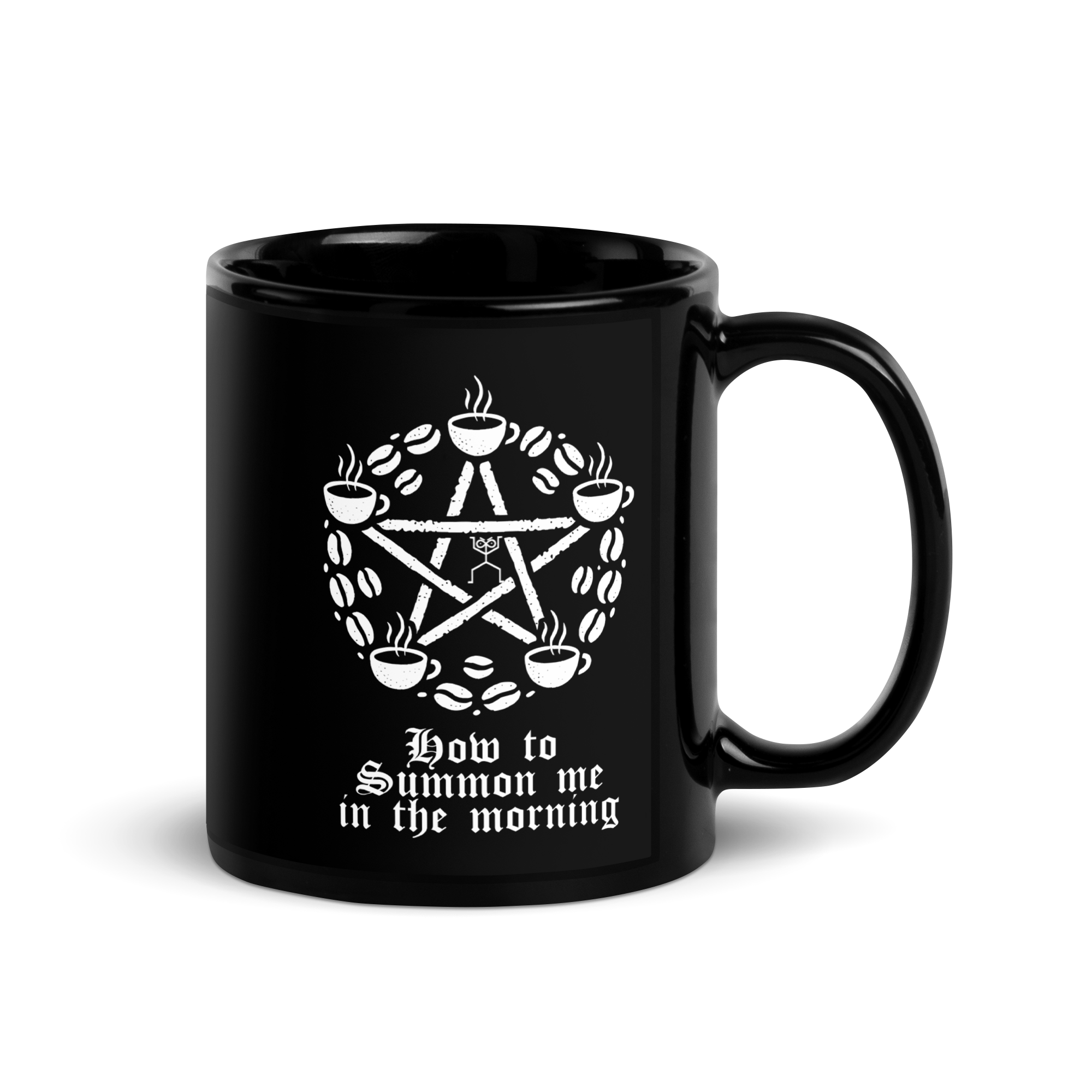 Morning Ritual Black Glossy Mug