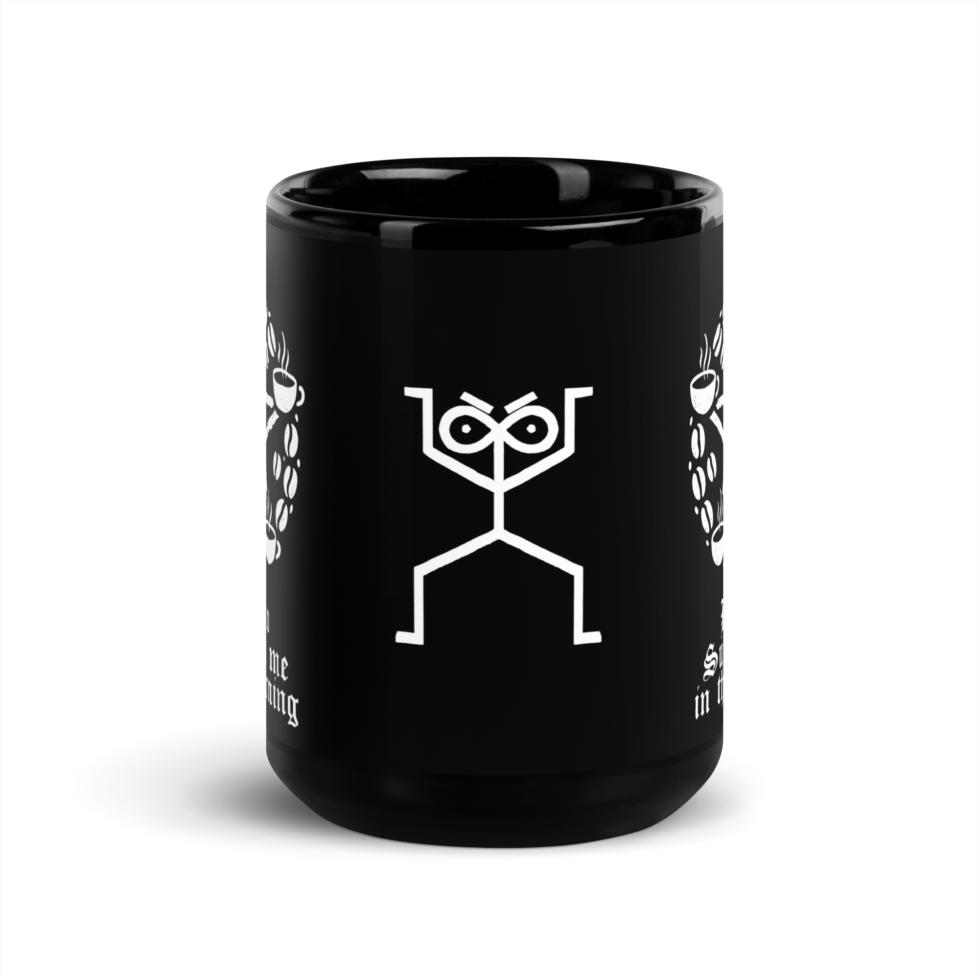 Morning Ritual Black Glossy Mug