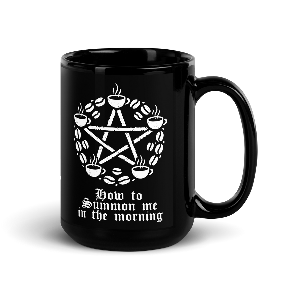 Morning Ritual Black Glossy Mug
