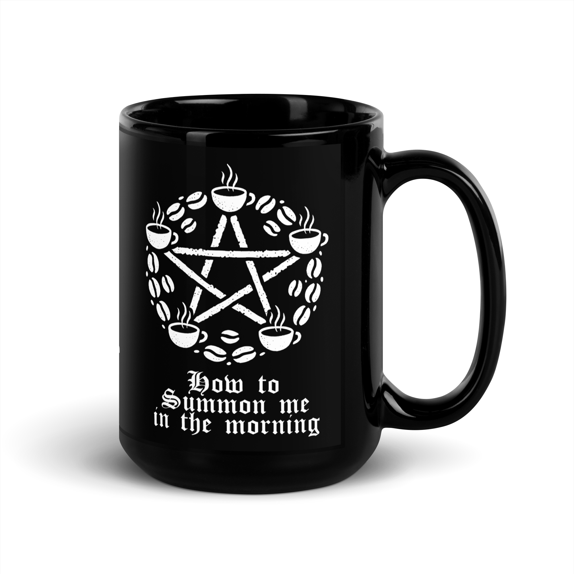 Morning Ritual Black Glossy Mug
