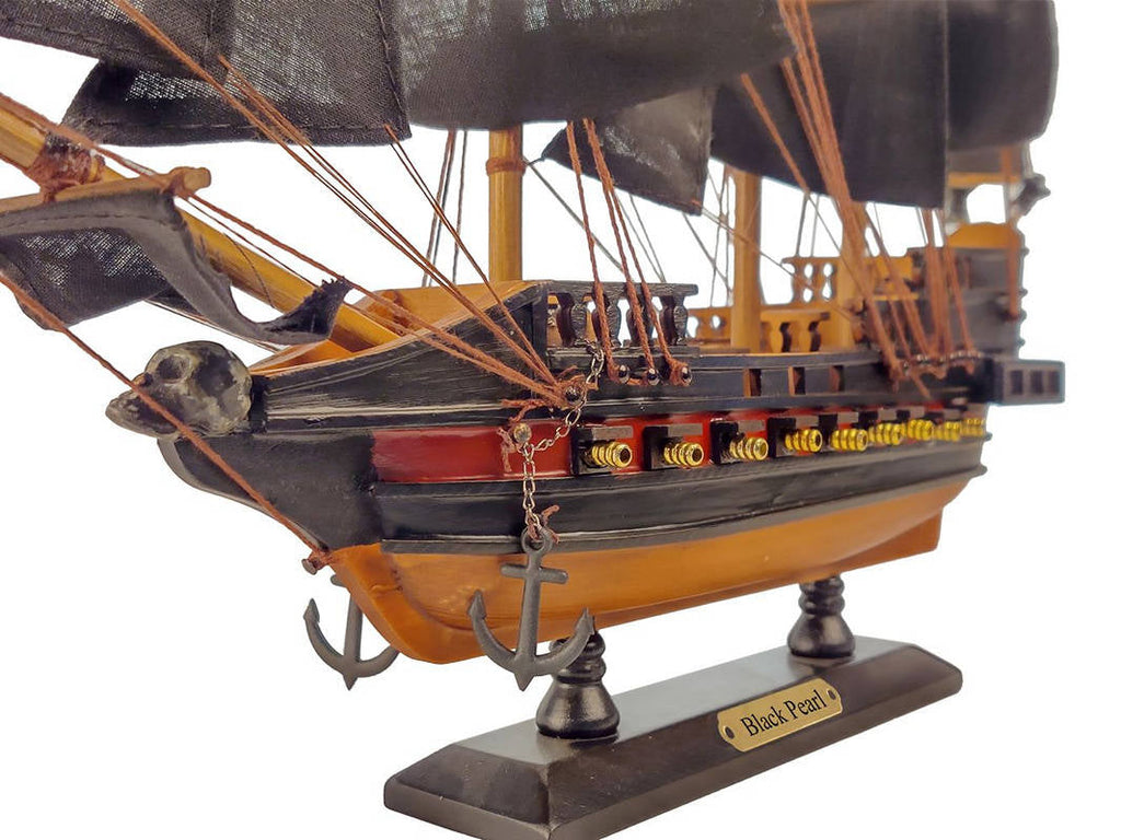 Wooden Black Pearl Black Sails Limited Model Pirate Ship 15""