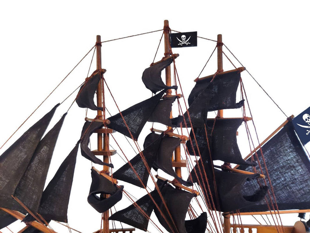 Wooden Black Pearl Black Sails Limited Model Pirate Ship 15""