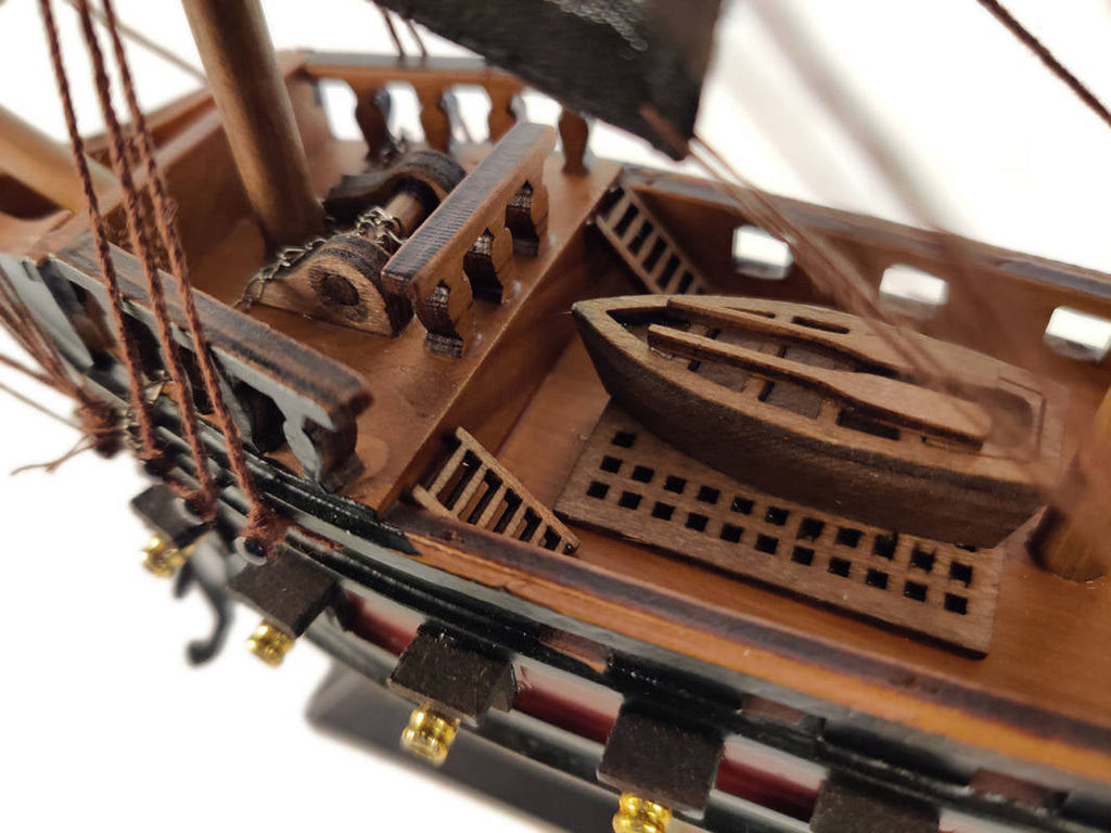 Wooden Ben Franklin's Black Prince Black Sails Limited Model Pirate Ship 15""
