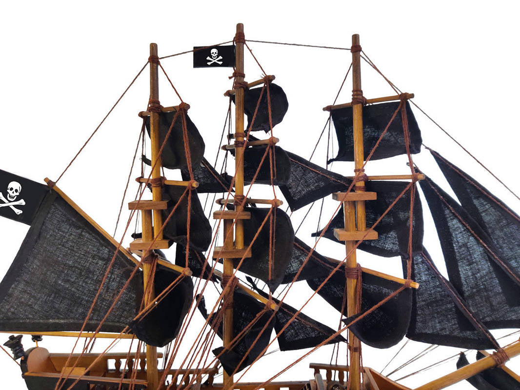 Wooden Ben Franklin's Black Prince Black Sails Limited Model Pirate Ship 15""