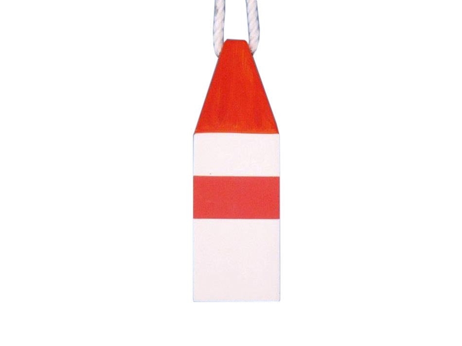 Wooden Orange Maryland Decorative Crab Trap Buoy 8""
