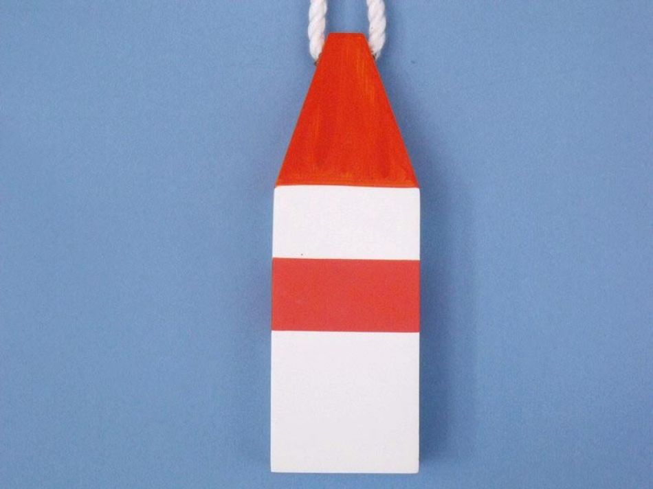 Wooden Orange Maryland Decorative Crab Trap Buoy 8""