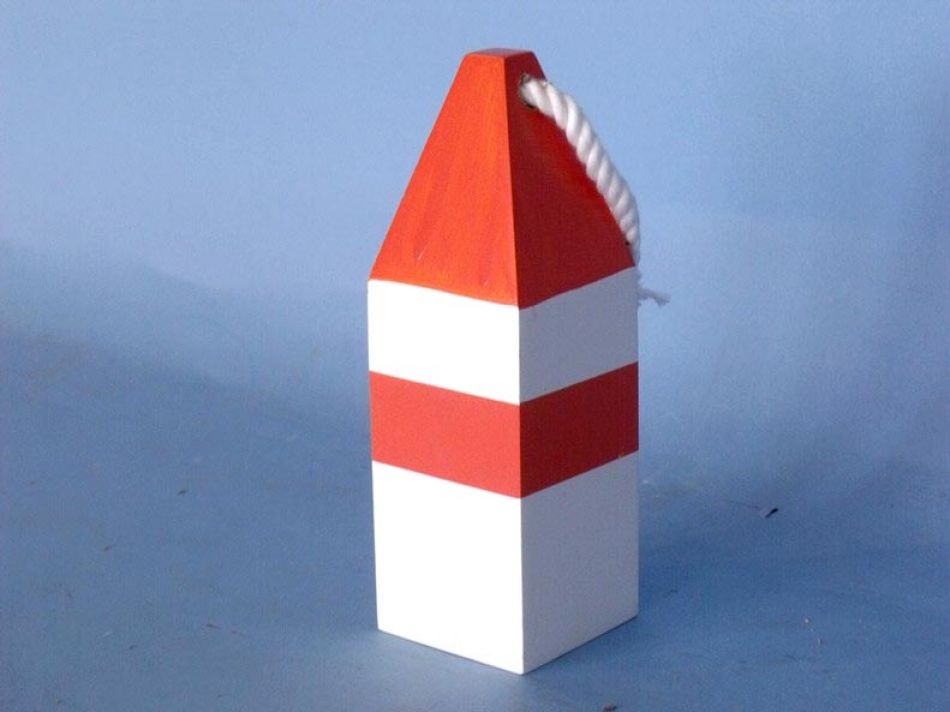 Wooden Orange Maryland Decorative Crab Trap Buoy 8""