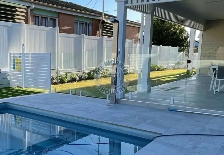 No Worries Showers Bondi Silver ADA 316L Marine Grade Stainless Steel Outdoor Pool Shower Rinse-Off Shower