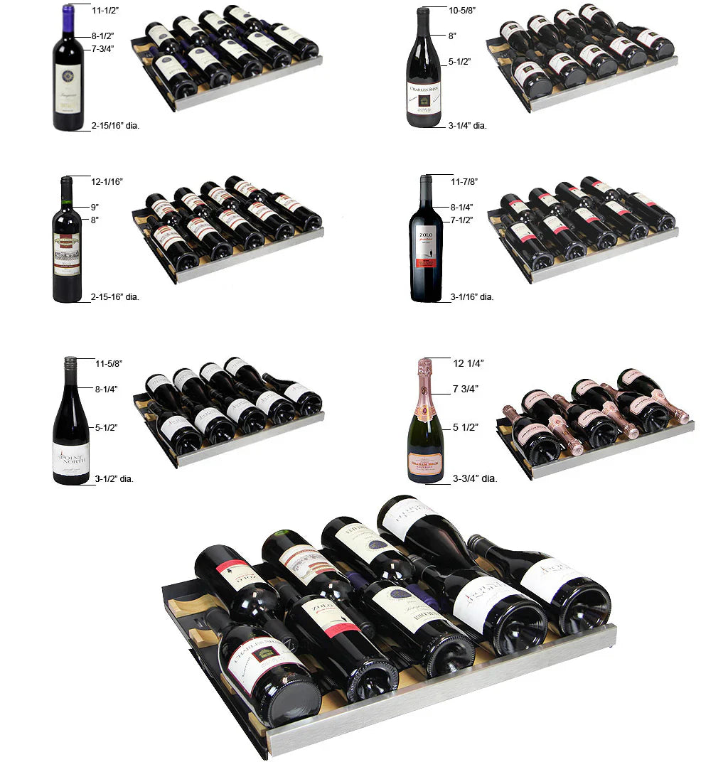 Allavino 24" Wide FlexCount II Tru-Vino 121 Bottle Dual Zone Stainless SteelWine Refrigerator