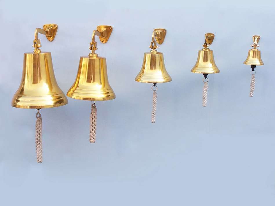 Brass Plated Hanging Ship's Bell 6""