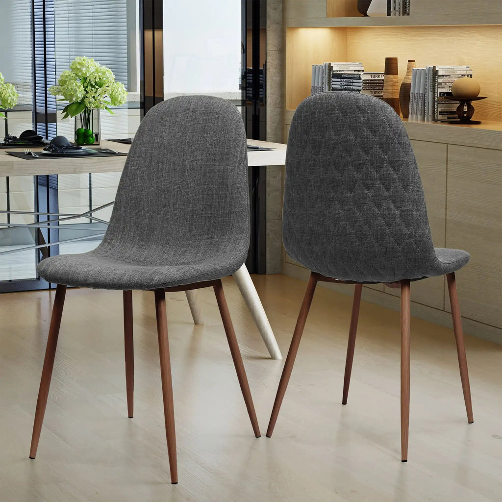 Elegant Dining Chair Set With Fabric Upholstery