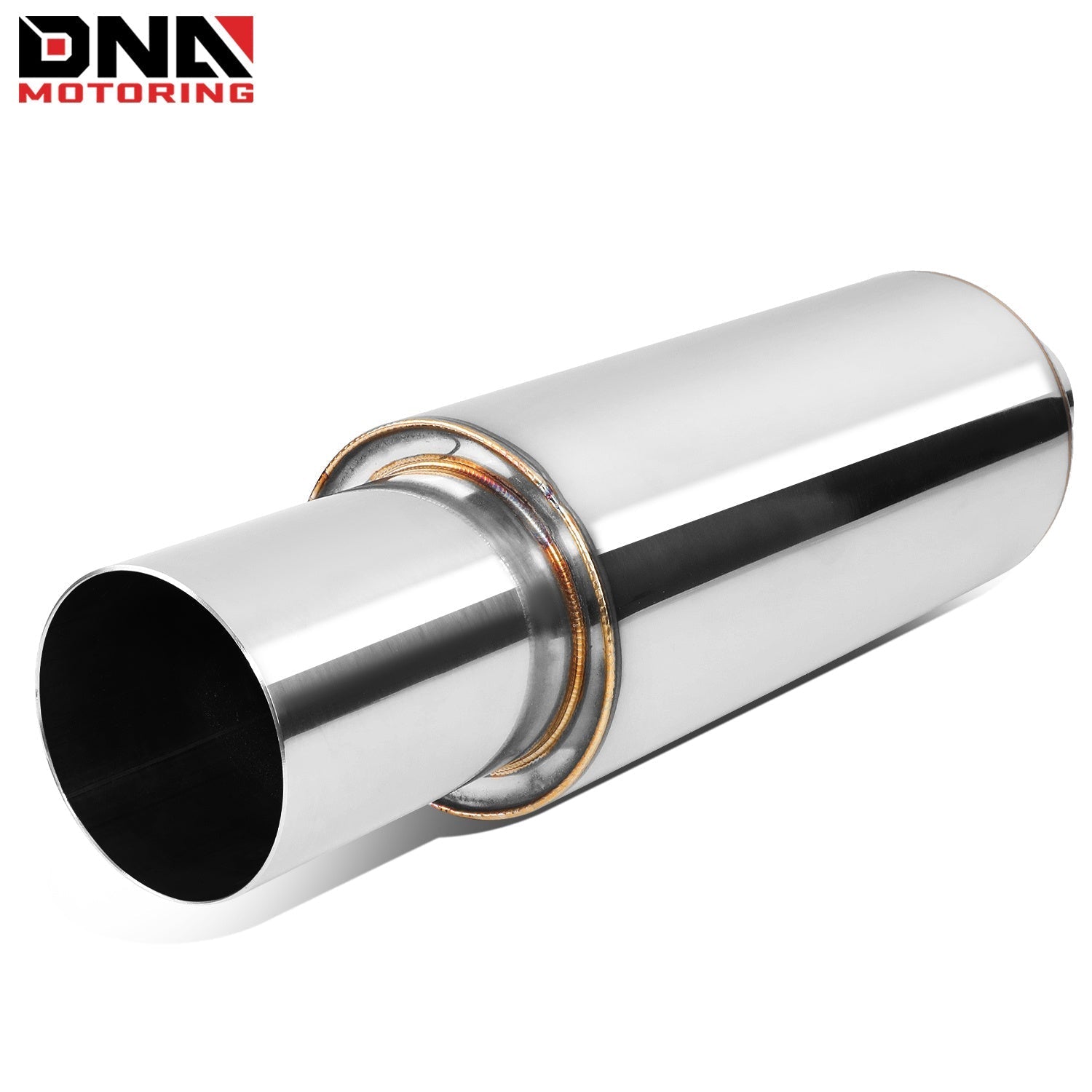 DNA MOTORING Stainless Steel Straight-Through Exhaust Muffler