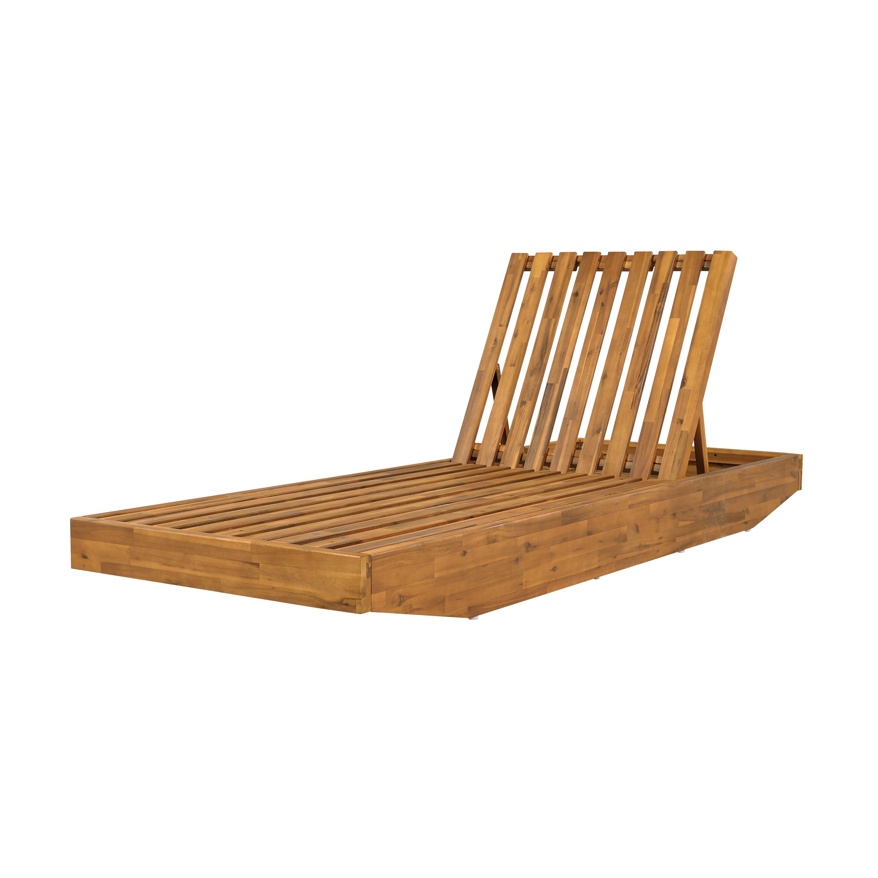 Acacia Wood Chaise Lounge with Cushion