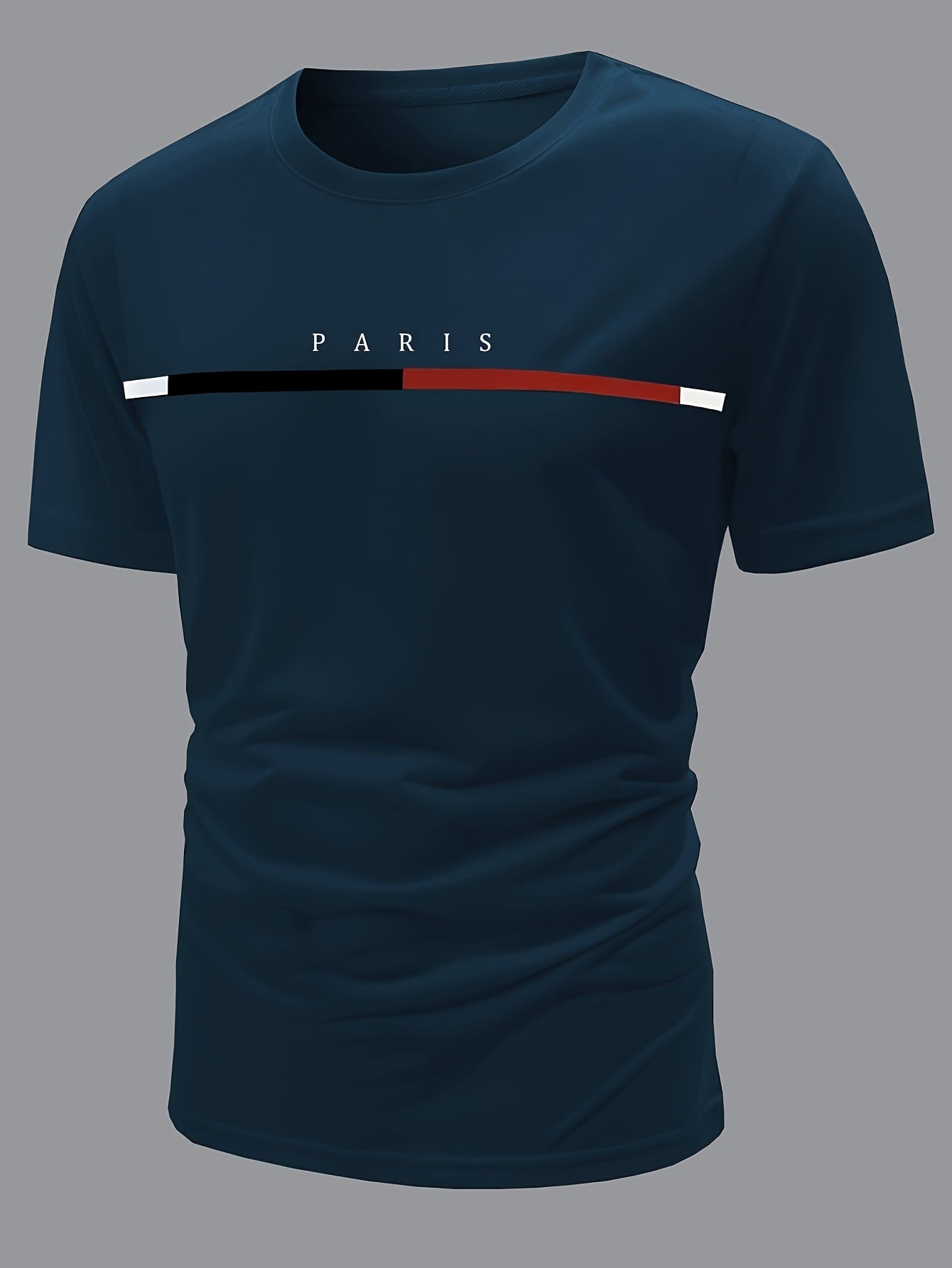 Men's  Paris Short-Sleeve Crew Neck Fitted T-Shirts