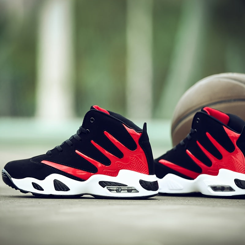 Professional Basketball Shoes for Men, Comfortable High-top Breathable Non-slip Shock Absorbing Lace-up Cushion Sneakers for Training, Running And Stepping