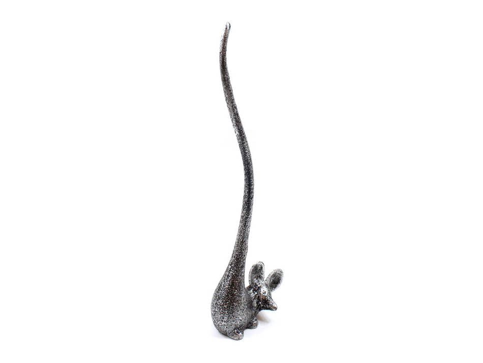Rustic Silver Cast Iron Mouse Paper Towel Holder 12""