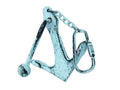 Dark Blue Whitewashed Cast Iron Anchor Key Chain 5""