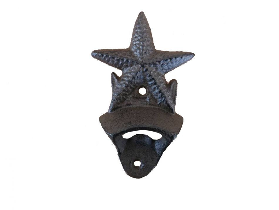 Cast Iron Wall Mounted Starfish Bottle Opener 6""