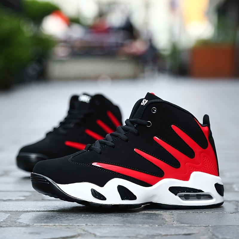 Professional Basketball Shoes for Men, Comfortable High-top Breathable Non-slip Shock Absorbing Lace-up Cushion Sneakers for Training, Running And Stepping