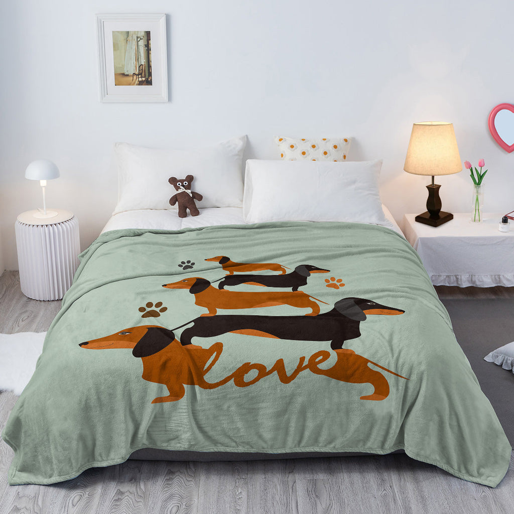 1pc Flannel German Shepherd Dog Cute Pet Theme Soft And Fluffy Multi Functional Outdoor Beach Camping Living Room Sofa Office Napping Printed Blanket