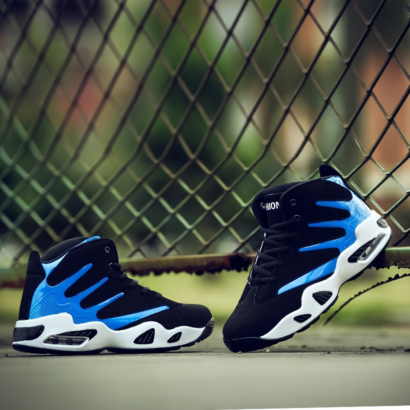 Professional Basketball Shoes for Men, Comfortable High-top Breathable Non-slip Shock Absorbing Lace-up Cushion Sneakers for Training, Running And Stepping