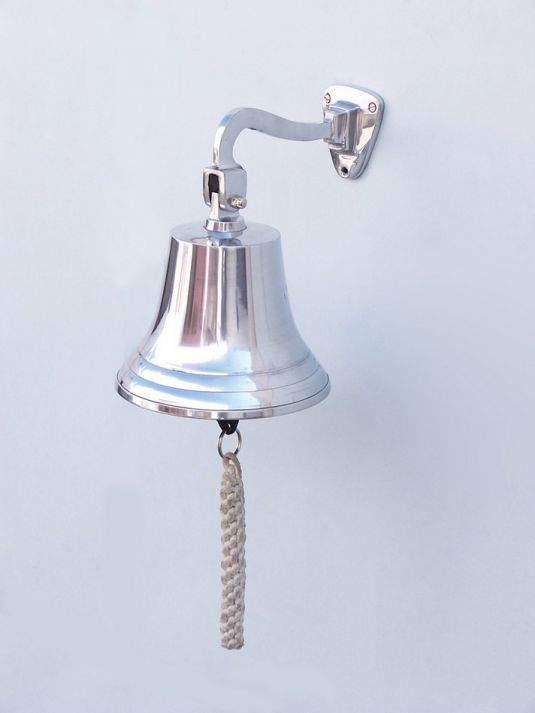 Chrome Hanging Ship's Bell 11""