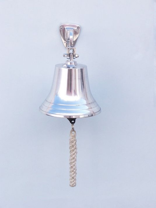 Chrome Hanging Ship's Bell 11""