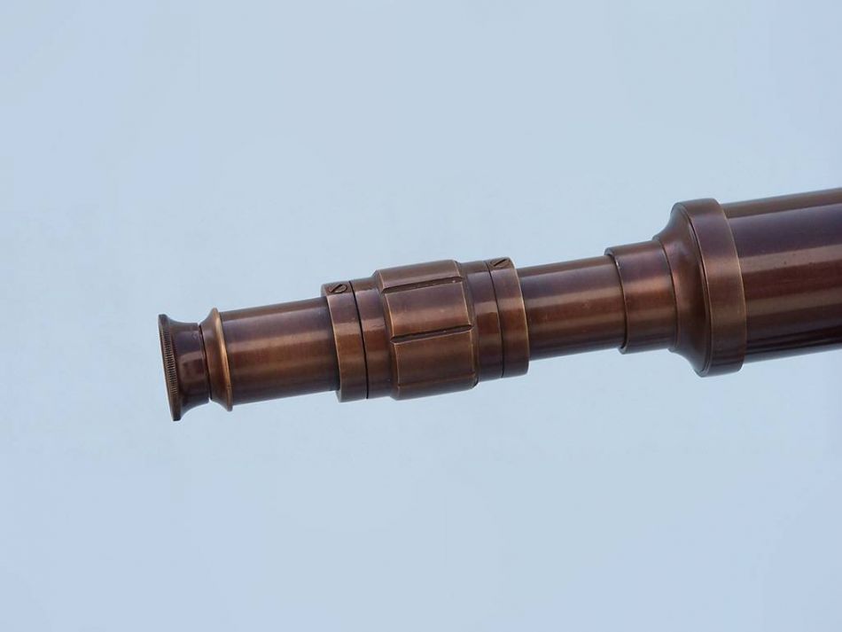 Floor Standing Antique Copper Harbor Master Telescope 50""