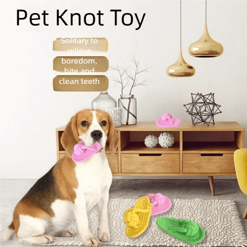 Cotton Slipper Rope Dog Chew Toy for Teeth Cleaning