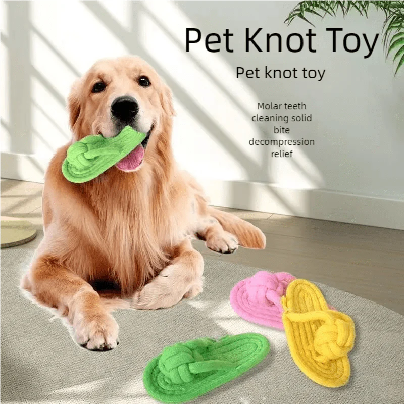 Cotton Slipper Rope Dog Chew Toy for Teeth Cleaning
