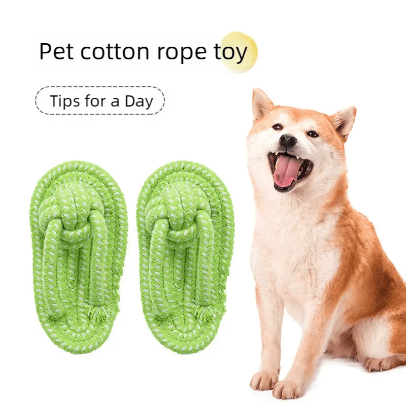Cotton Slipper Rope Dog Chew Toy for Teeth Cleaning