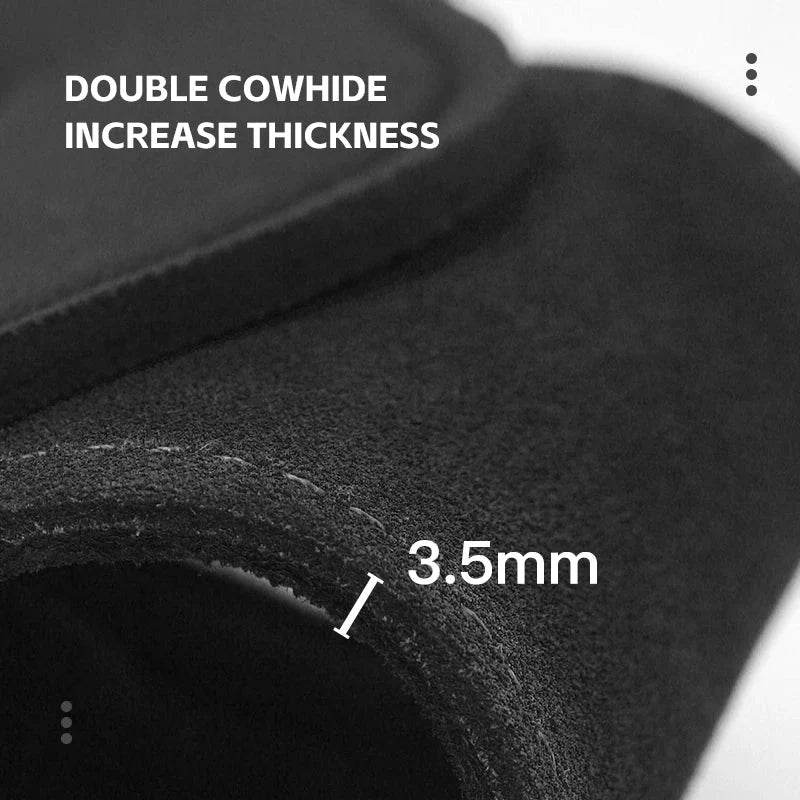 Cowhide Leather Gym Grip Gloves – Anti-Slip Palm Protection for Weightlifting & Crossfit