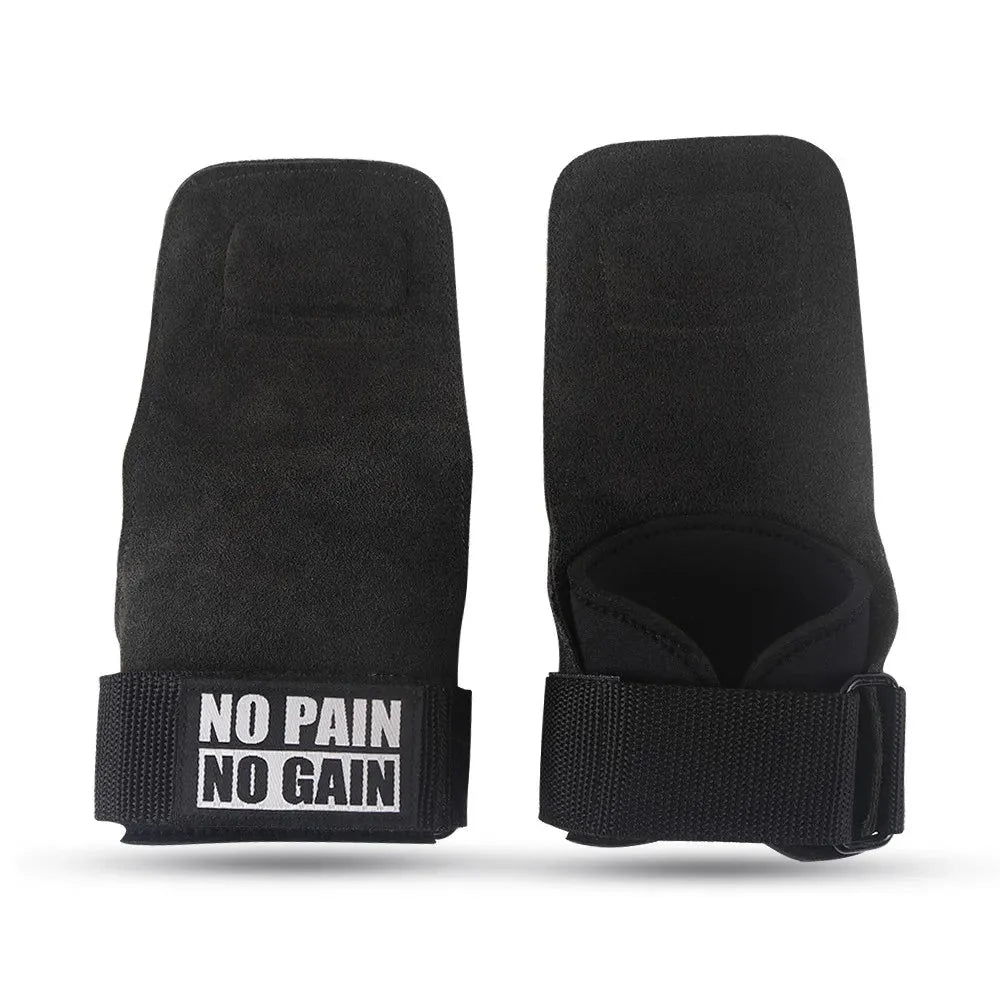 Cowhide Leather Gym Grip Gloves – Anti-Slip Palm Protection for Weightlifting & Crossfit