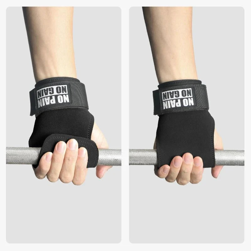Cowhide Leather Gym Grip Gloves – Anti-Slip Palm Protection for Weightlifting & Crossfit