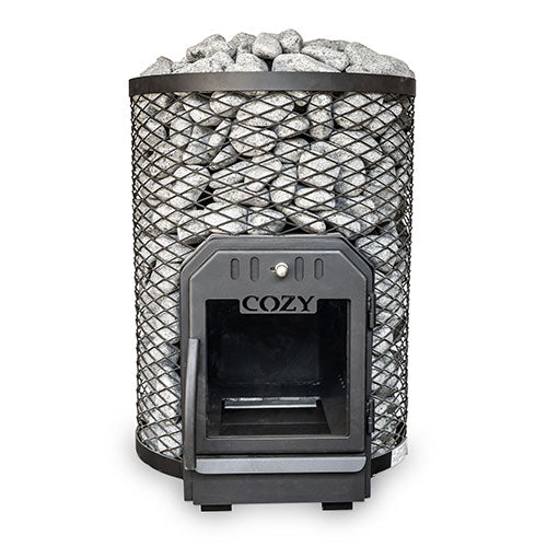 Cozy Heat O Thru-Wall Sauna Stove and Sauna Stones