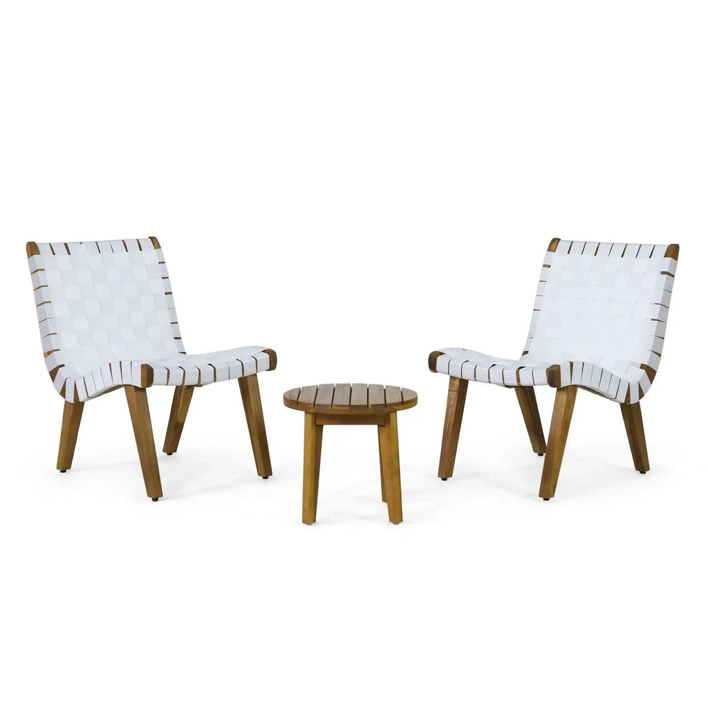 Outdoor 3 Piece Rope Weave Patio Seating Set