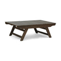 Outdoor Acacia Wood Coffee Table with Open Slat Design, Grey