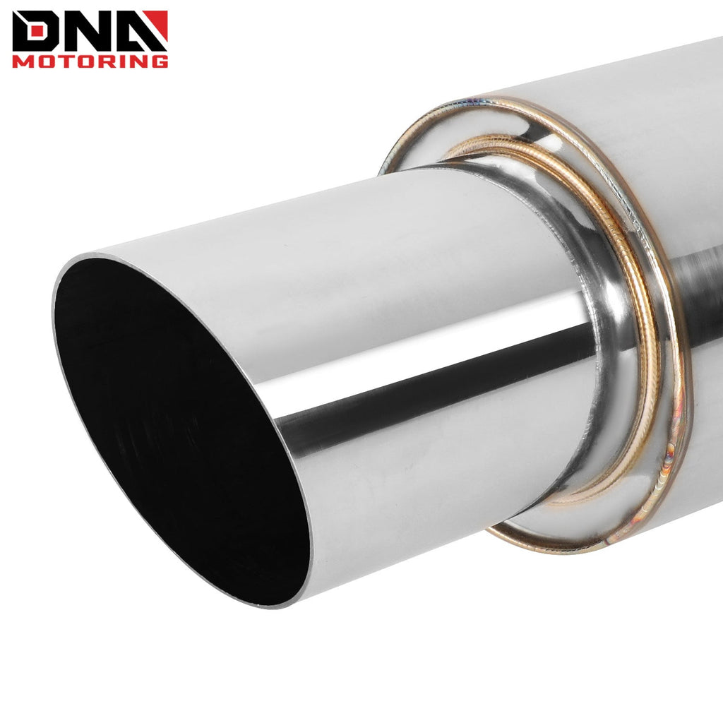 DNA MOTORING Stainless Steel Straight-Through Exhaust Muffler
