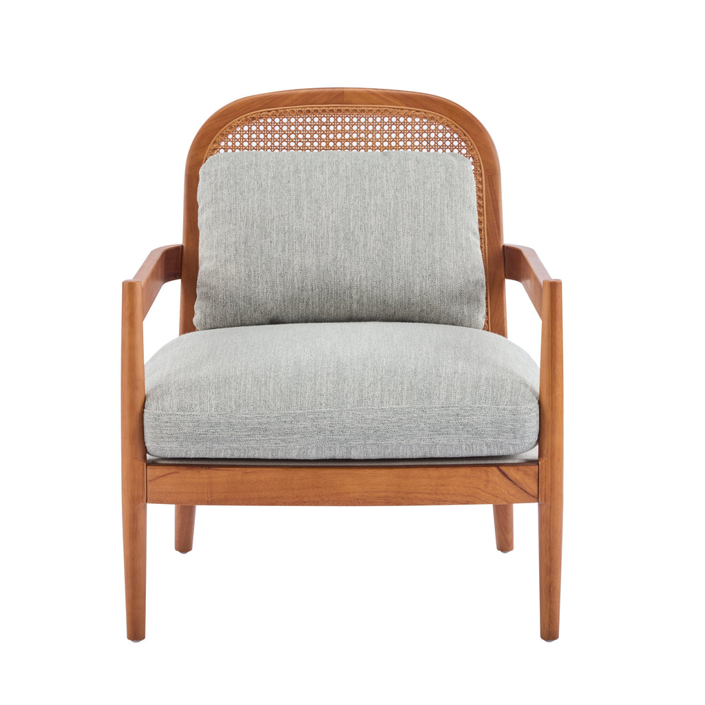 Elliston Rattan Backrest Solid Wood Accent Chair with Cushions - Set of 2