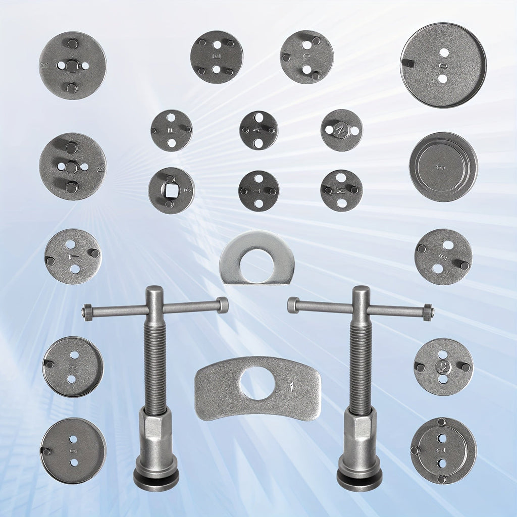 Portable Brake 22pcs. Tool Set Rewind Caliper Pistons, Seal Damage, Brake Pad