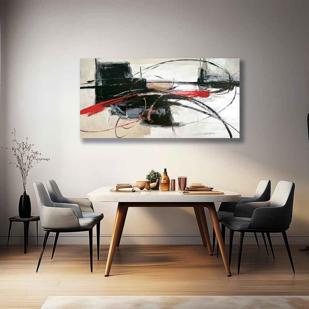 Handmade Oil Painting Canvas Wall Art Decoration Abstract Lines For Home Living Room Decor Rolled Frameless Unstretched Painting