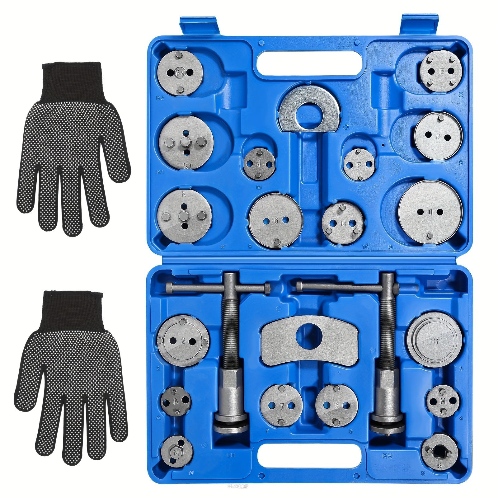 Portable Brake 22pcs. Tool Set Rewind Caliper Pistons, Seal Damage, Brake Pad