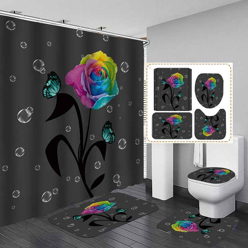 Floral Printing Series Polyester Shower Curtain