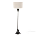 Lenuxe 65" Contemporary Metal Floor Lamp in Oil Rubbed Bronze with Natural Linen Shade